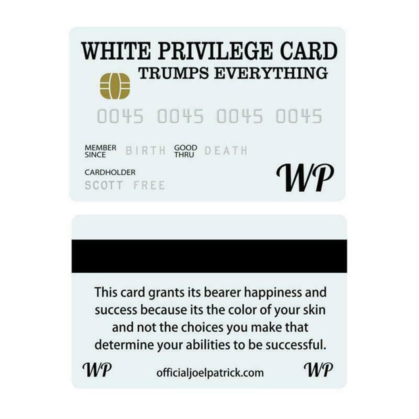 White privilege Card